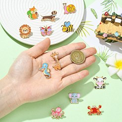 12 pin esmaltado de la serie animal de 12 estilos&nbsp;JEWB-CJ0003-64