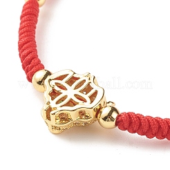 Set aus geflochtenen Perlenarmbändern aus natürlichem Knisterquarz und Lavagestein&nbsp;BJEW-JB07212-04