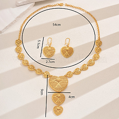 Элегантные комплекты из ожерелья и серег с полым сердцем в ближневосточном сплаве для женщин AK4437