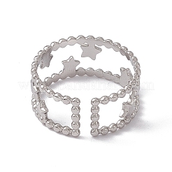 Bague manchette ouverte à double ligne en acier inoxydable 304 anti-ternissement pour femme&nbsp;RJEW-C045-24P