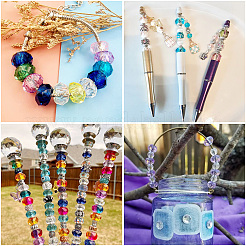 50 шт. 5-х цветные прозрачные стеклянные европейские бусины GPDL-TA0001-05