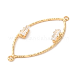 Подвески-соединители для оправы в виде конского глаза из латуни и прозрачного стекла KK-A227-09G