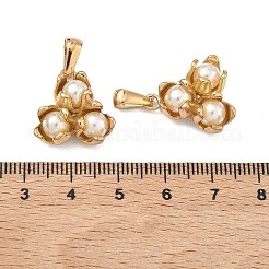 Pendentifs en acier inoxydable 304 et en plastique ABS imitation perle&nbsp;STAS-C172-04D-G