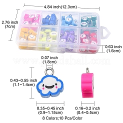 80шт 8 цвета подвески из полимерной глины ручной работы CLAY-YW0001-74