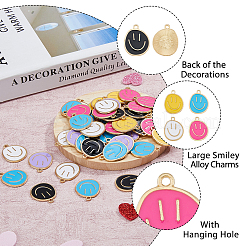 60шт 6 цвета сплава эмалевые подвески&nbsp;ENAM-FH0001-71