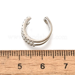 Серьги-каффы из латуни с прозрачным кубическим цирконием&nbsp;LS-EJEW-Q025-03A-P