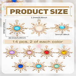 14шт 7 цвета прозрачные подвески из смолы&nbsp;FIND-LP0002-66