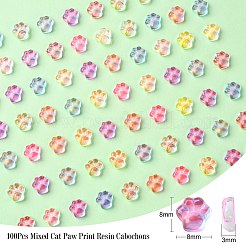 Кабошоны из смолы с принтом кошачьей лапы&nbsp;RESI-CJ0002-91