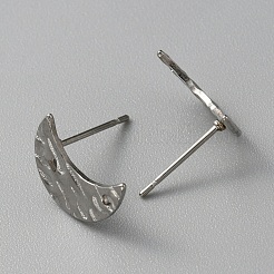 Фурнитура для сережек-гвоздиков из нержавеющей стали 304 с текстурированной геометрией и отверстием&nbsp;STAS-WH0027-54K