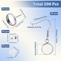 50 шт. крючки для сережек из нержавеющей стали 304 и 50 шт. фурнитура для сережек-гвоздиков STAS-SC0008-68
