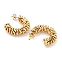 女性用304ステンレススチールイヤリング  ゴールドカラー  28x7mm&nbsp;EJEW-E305-05G