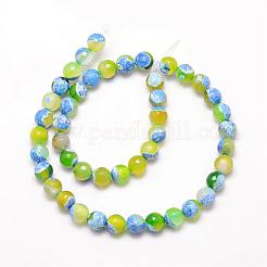 Бусы из натурального огненного агата с потрескиванием G-K166-06F-8mm-09