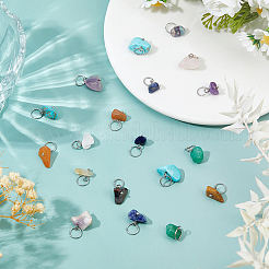 84 шт. 7-х цветные подвески из натуральных и синтетических камней в виде самородков&nbsp;PALLOY-FH00144