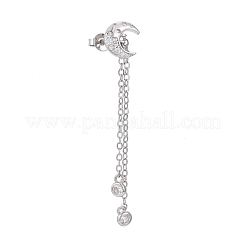 Boucles d'oreilles pendantes en laiton avec pavé de zircon cubique transparent&nbsp;EJEW-K083-16P