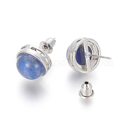 Boucles d'oreilles en lapis-lazuli teint naturel&nbsp;EJEW-F162-H03