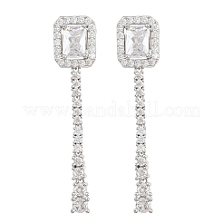 Boucles d'oreilles en laiton avec zircone cubique de micro pave&nbsp;KK-CBA8324-14P