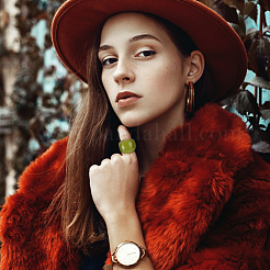 4 шт. набор из 4-х цветных колец из смолы с широким куполом для женщин RJEW-AN0001-10