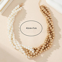 Женские круглые многорядные ожерелья из искусственного жемчуга и сплава CCB FS-WG8340C-01