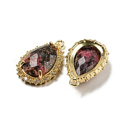 Ограненные подвески из натурального родонита&nbsp;G-M431-13G-06