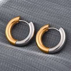 Двухцветные серьги-кольца из нержавеющей стали 304 для женщин&nbsp;LS-EJEW-A073-01B