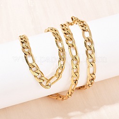 6 мм цепочка Фигаро из нержавеющей стали 304 для женщин NJEW-G177-02G