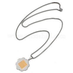 201 нержавеющая сталь арабские элементы подвеска цветок ожерелье цепочка коробка&nbsp;LS-NJEW-D089-01P-01