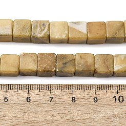 Нити натуральных бусин из нефрита хуанлун G-B155-C02-8x8mm