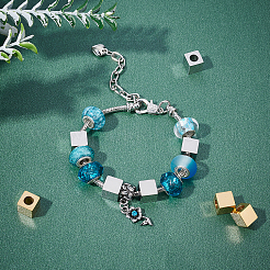 12 шт. 2 цвета 304 нержавеющая сталь европейские бусины STAS-DC0001-90