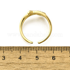 Латунные кольца-манжеты с микропаве и прозрачным цирконием для женщин RJEW-S399-13G