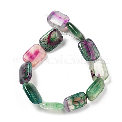 Натуральный полосчатый агат имитация рубина в нитях бусин цоизита G-K392-B03-13x18mm