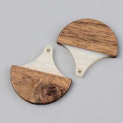 Pendentifs en résine opaque et bois de noyer&nbsp;RESI-S389-046B-C04