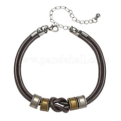 Armbänder aus Lederkordel und doppellagiger Legierung&nbsp;WG349E3-02