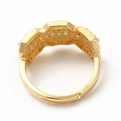 Регулируемое кольцо из прозрачного кубического циркония в форме восьмиугольника RJEW-H134-01G