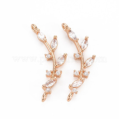 Покрытие стойки латунь микропаве прозрачные кубические циркониевые звенья соединители KK-T060-53-RS