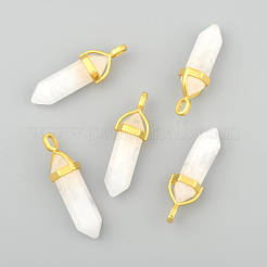 Pendentifs pointus à double extrémité en jade blanc naturel&nbsp;G-G902-B24