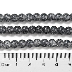 Окрашенного распылением треск стеклянные бусы нити DGLA-C002-6mm-02