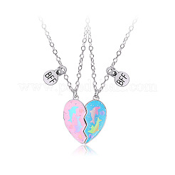 Симпатичные эмалевые ожерелья с магнитным кулоном в виде сердца дельфина из сплава для женщин FS-WG5DB88-01