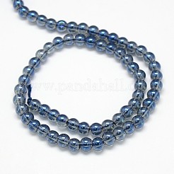 Гальванических хрустальные стекла круглых бусин пряди&nbsp;EGLA-F037-6mm-A03