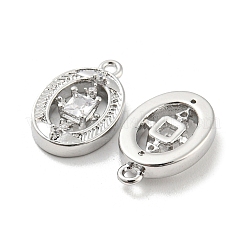 Breloques en laiton avec zircone cubique de micro pave&nbsp;KK-E090-07P