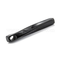 304ステンレスペンダント  手動研磨  ねじれた四角形  電気泳動黒  41x5.5x5.5mm  穴：3mm&nbsp;STAS-F272-05B