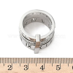 Кольца из нержавеющей стали 304 с кубическим цирконием для женщин и мужчин&nbsp;RJEW-F189-06P