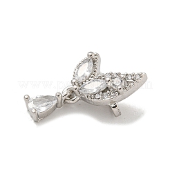 Латунные прозрачные кубические распорки в форме бабочки&nbsp;KK-L075-010P