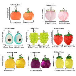 48шт 8 стиля подвески из полупрозрачной смолы RESI-GL0001-08