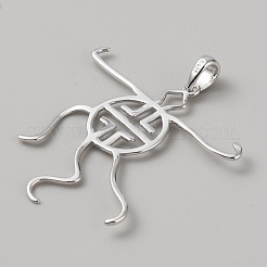925 pendentif en argent sterling plaqué rhodium à 5 griffes&nbsp;FIND-WH0422-26P