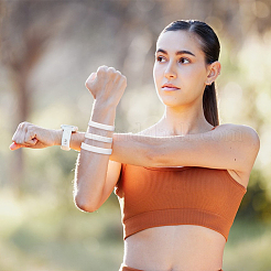 Плоский простой браслет из силиконового шнура для мужчин и женщин BJEW-WH0016-32C