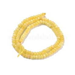 染め天然マレーシアジェイド翡翠ロンデルビーズ連売り  多面カット  ゴールド  4x2~3mm  穴：1mm  約110~115個/連  14インチ&nbsp;X-G-E316-2x4mm-47