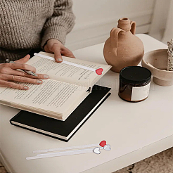 2 шт. 2-х цветные закладки из нержавеющей стали 201&nbsp;AJEW-LP0004-86