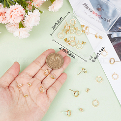 20 шт. серьги-гвоздики из латуни для женщин с 20 шт. фрикционными гайками KK-BBC0007-81