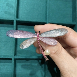 Броши из сплава стрекоз со стразами&nbsp;PW-WGB100C-01