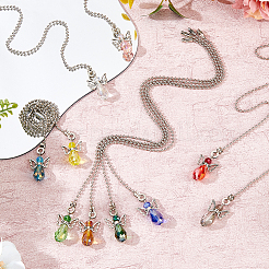 Breloques en verre et alliage d'ange&nbsp;HJEW-DC00010